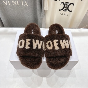 loewe shearling slide sandals